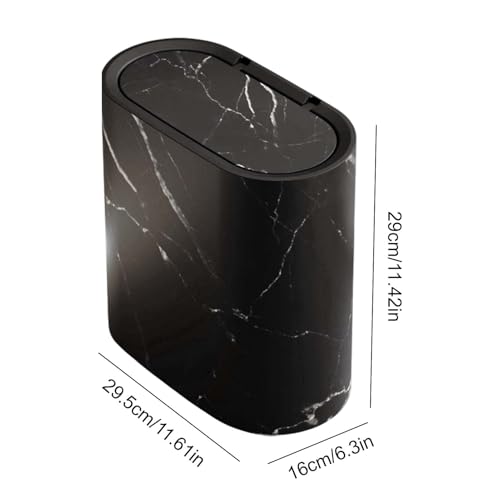 Cubo de basura de baño con tapa y diseño extraíble delgado para el hogar 5