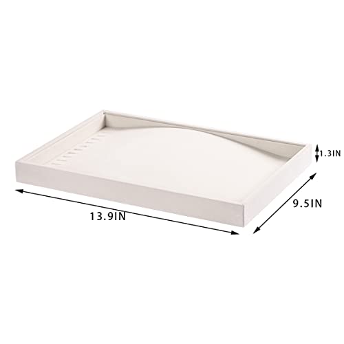 Pangkeep 14 Hooks Necklace Holder Organizer Tray,Beige Velvet Necklace Storage Jewelry Displays For Selling. #TOP6