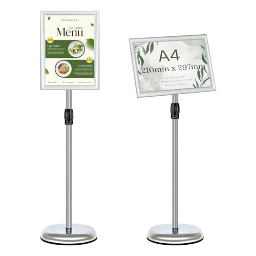 Mutualsign A4 poster stativ display snäppram skylt stativ annonsskylt hållare för bröllop/visa/annons/försäljning av displayen. (glidare, A4)