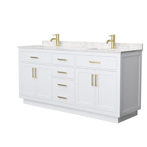 Wyndham Collection Beckett 72 Inch Double Bathroom Vanity with Toe