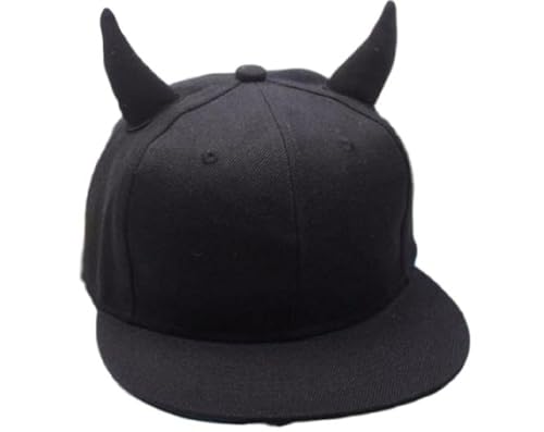 [サンルート21] 帽子 キャップ ハロウィン オールシーズン ユニセックス デビル つの 黒 ブラック ユニセックス (黒)