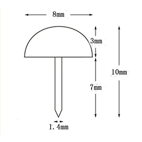 HALJIA 100 Stück 8 x 10 mm Polsterung Ziernägel Vintage DIY Dekorative Möbel Nagel für Schmuck Geschenk-Box Sofa Dekoration Bronze