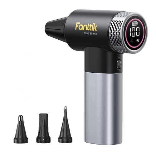 Image of Fanttik Gust B11 Mix 110000RPM Compressed Air Duster, 2-in-1 Electric Air Duster & Portable Fan, 100 Stepless Gears, One-Tap Booster, Rechargeable Dust Blower for PC, Electronics, Outdoor Cooling