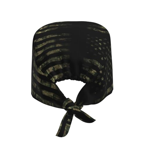 Image of Adjustable Working Cap Breathable Unisex Women Men Elastic Bandage Tie Back Hats Scrub Nursing Doctor Surgeon Cap