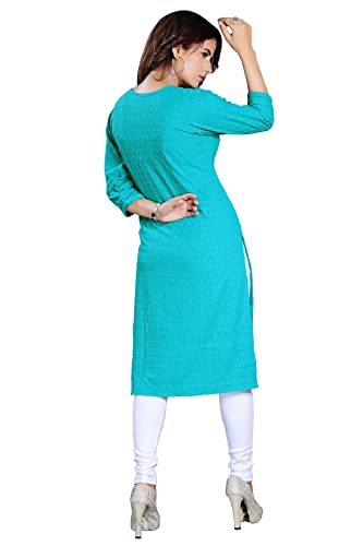 Image of DREAM & DZIRE Chikankari Kurti for Women of Cotton in Plus Size & Small Size.