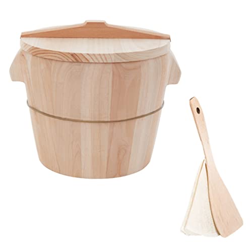 Cabilock 1 Set Rice Steamer Rice Container Rice Organizer with Lid Food Bucket Storage Holder Wooden Bucket Rice Steamed Bucket with Lid Household Storage Container Practical Storage Bucket