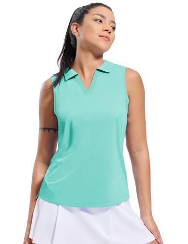 MIER Golf Shirt Polo Sleeveless for Womens Tennis Collared Top