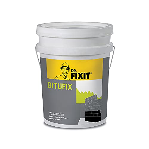 Image of DR. FIXIT BITUFIX, Below Ground Waterproofing - 20 KG, for Damp Proofing course like Footing, Masonry Wall, Neck Columns, and Plinth Beam & DPC. Resist Salt Attacks.