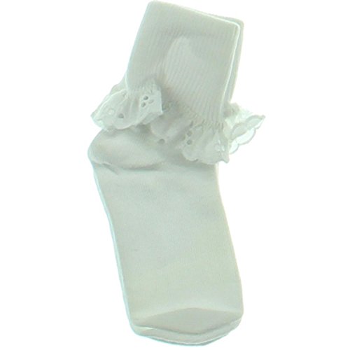 Jefferies Socks Girls 2PK Dress Socks White XS