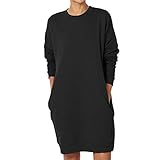 ▶【Material 】 80% Polyester + 20% Baumwolle biete dieses Jumperkleid ein kuschelig und bequem Gefühl.Dank der hochwertigen Materialqualität ist die Shirtjacke anschmiegsam und angenehm zu tragen.