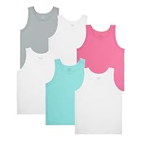 Fruit of the Loom Girls' Undershirts (Camis & Tanks), Toddler Tank - 6 Pack - Assorted, 2-3 Years