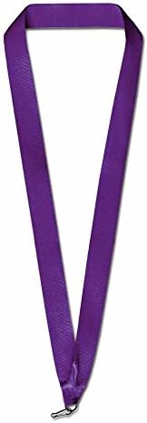 PinMart Solid Color Neck Ribbon – Award Holder for Medals and Medallions – Blank Colored Achievement Ribbon Lanyard with Clip