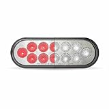 Dual Function Oval Red Stop, Turn & Tail and White Back-up LED Light