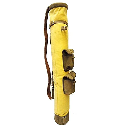 Borsa a sfera in pelle bovina marrone chiaro con due tasche H-34" D-5,5"