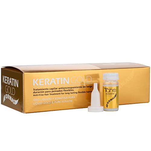 Tahe Botanic Keratin Gold Formas Ampollas con Oro Líquido y Queratina Pura para un volumen y forma perfectos, 10 x 10 ml