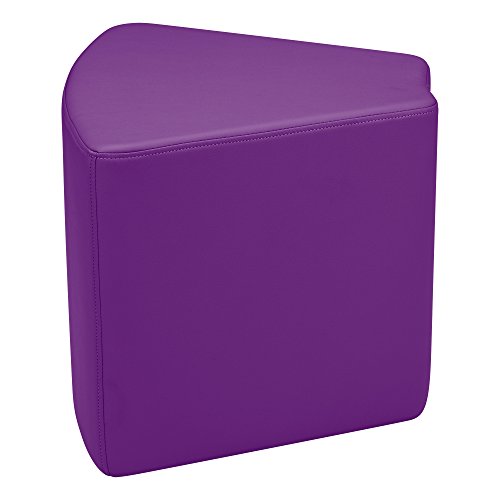 Image of Sprogs 18 inch H Structured Wedge Stool -Flexible Modular Collaborative Soft Seating for Office, Home, Lounge and School Classrooms with Durable Frame & Set of 2 inch Casters Add-on -Purple