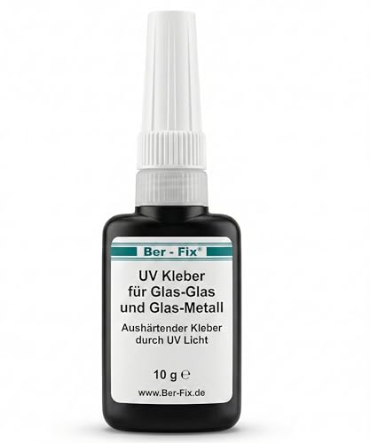 Ber-Fix - Pegamento UV (baja viscosidad, se adhiere con lámpara UV a vidrio o metal)
