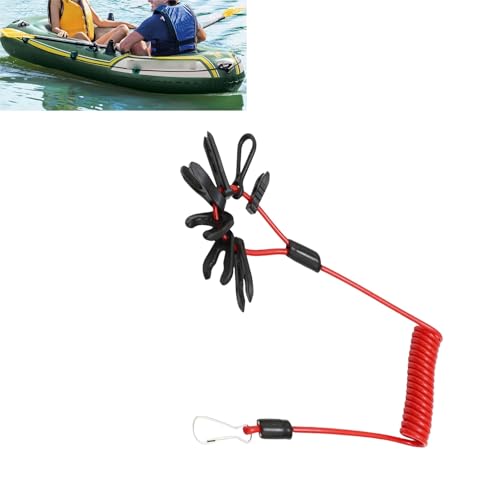 Cordón para llave de interruptor de parada de motor,Llave del interruptor de encendido,Universal motor fuera de borda Interruptor de parada Llave Cordón Clip de cuerda