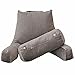 Almohada de Lectura con Apoyabrazos para Reposo en Cama, Cojin Lectura Cama con Reposacabeza, Cómodamente Respaldo Cama Sofa para Leer y Mirar para Apoyar La Espalda Gris