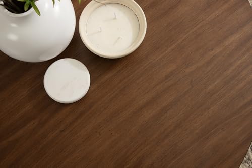 Kate and Laurel Foxford Tiered Round Coffee Table; 34 x 34 x 17; Walnut Brown; Transitional Two-Tier Circle Living Room Table with Storage and Resilient Wood Construction