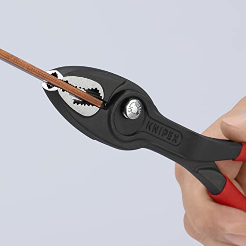 KNIPEX Twingrip Front and Side Gripping Pliers Pliers Self-Service Card with Non-Slip Plastic Coating 200 mm, 82 01 200 SB