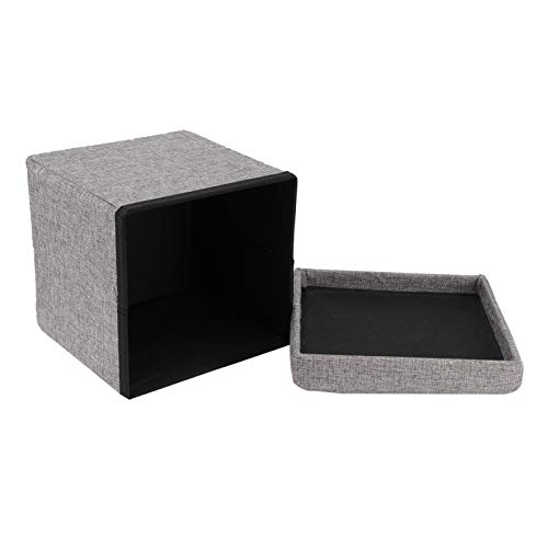 Taburete de almacenamiento plegable multifuncional con bolsa interior para ropa 7