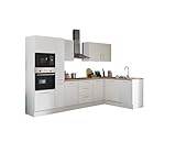 Stella Trading Turin LBM Eckküche 310 x 211 x 60 cm, weiß - Ohne Küchengeräte - Moderne, geräumige Küche in Artisan-Eiche Optik mit viel Stauraum