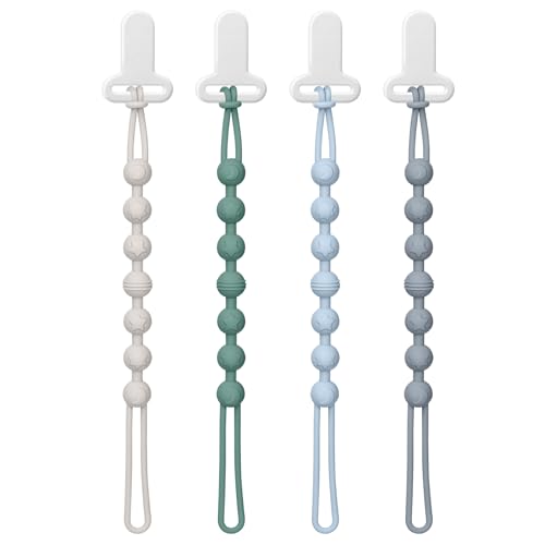 Image of Pacifier Clips Baby Boys: One-Piece Baby Pacifier Clip, 100% Food Grade Silicone, Pacifier Holder Clip for Boys and Girls, Baby Newborn Essentials, Soft and Flexible Silicone Pacifier Clip