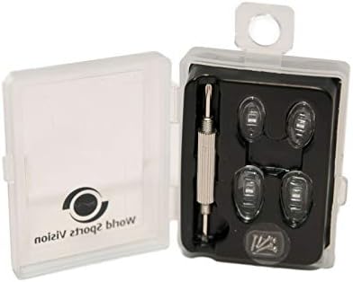 Eyeglass Repair Kit for Screw in Nose Pads for Spectacle Frames Eyeglasses with Flat Head/Phillips Screwdriver 6 Screws and 2 Pairs of 2 Different Size Silicone Nose Pads Included