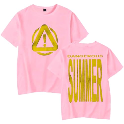 Photo de Yeat Dangerous Summer Merch T-shirt unisexe décontracté col rond à manches courtes, rose, 3XL