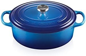 Le Creuset Signature żeliwne naczynie do pieczenia z pokrywką, Ø 27 cm, owalne, do wszystkich rodzajów kuchenek i indukcyjnych, pojemność: 4,1 l, 4,425 kg, Marsylia