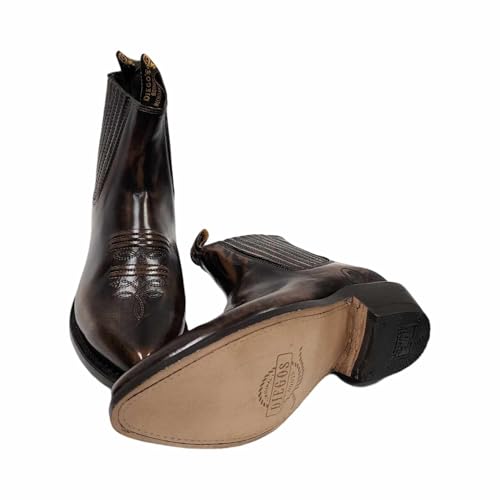 Dona Michi MEN'S GENUINE LEATHER WESTERN STYLE COWBOY SLIP ON ANKLE BOOTS~3