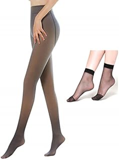 TURMIN Women Fleece Lined Tights,Thick Winter leggings for Women Fake Translucent Thermal Tights Women's High Waisted Pantyhose