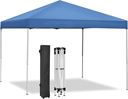 Zeny 10X10 Pop Up Canopy Tent Portable Outdoor Canopy Tent For Parties Camping Patio Gazobo Instant Shelter Beach Sun Shade, Height Adjustable Straight Legs, Waterproof Uv Resistant, Wheeled Carry Bag #TOP12
