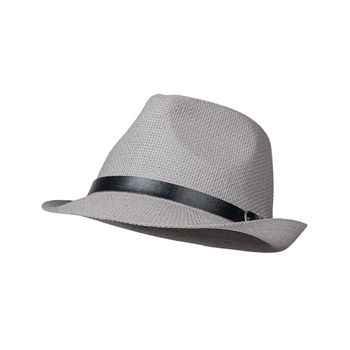 Image of Straw Trilby Fedora Hat for Men Women 1920s Panama Hat Short Brim Summer Beach Sun Hat with Band