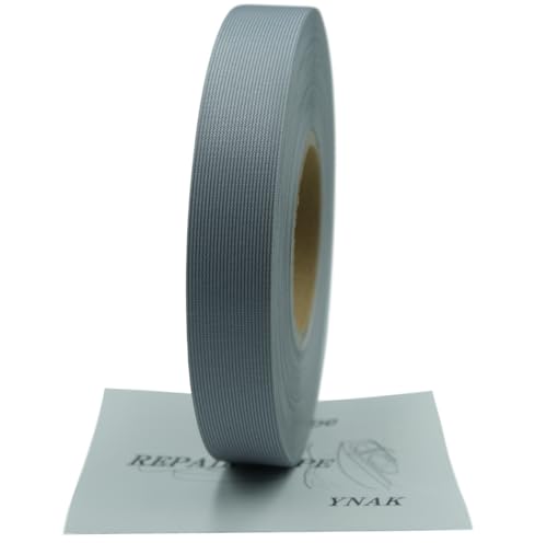 YNAK シームテープ テント ザック タープ シート レインウェア 補修 3レイヤー適合 縫い目 リペア 防水 対策 メンテナンス 用 トリコット 表面布状 アイロン接着 幅20mm×30m 幅25mm×20m 幅35mm×20m グレー ブラック OD色 アーミーグリーン ブルーグレー マットグレー ブラックグレー (グレー,幅20mm×30m)のサムネイル