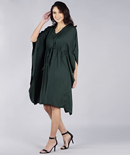 Image of SEREIN Women's Kaftan Dress (Kaftan Dress with Adjustable Waist String & v-Neck)