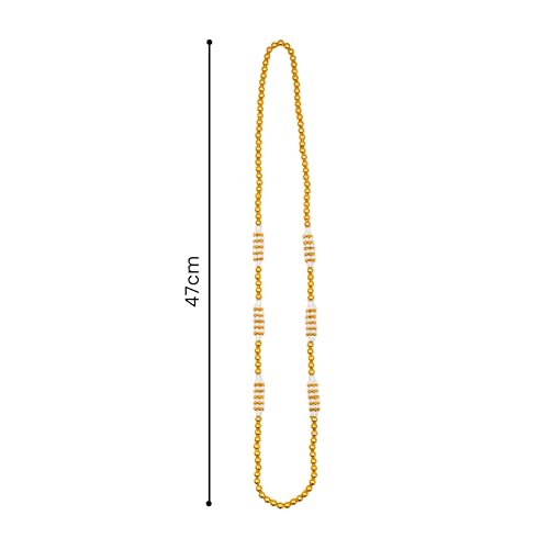 Barati Swagat Mala Set of 6 Artificial Moti Pearl Mala Handmade single layered Welcome Mala Milni Haar for Reception Wedding Welcoming Guests Give aways and Gifting (Golden Set of 6)