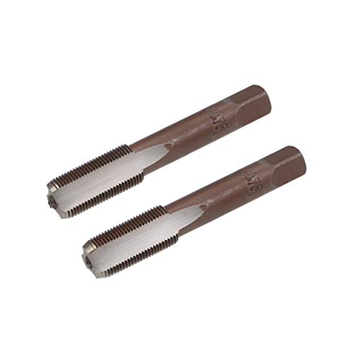 uxcell Metric Hand Tap M10 Thread 0.75 Pitch 3 Straight Flutes H2 Alloy Tool Steel 1 Pair