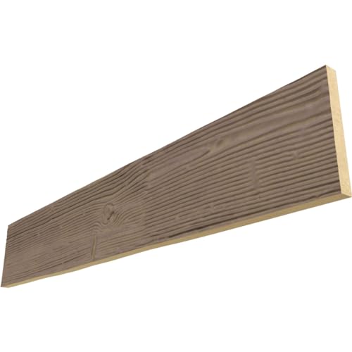 Ekena Millwork BMSDS1C0080X010X096RT 1-Sided Sandblasted Endurathane Plank Faux Wood Beams, 8-in. L, Rustic Taupe