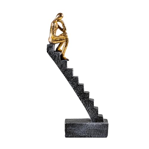 Hebdids Thinker Statue Decor - Gold Home Office Desk -Bookshelf