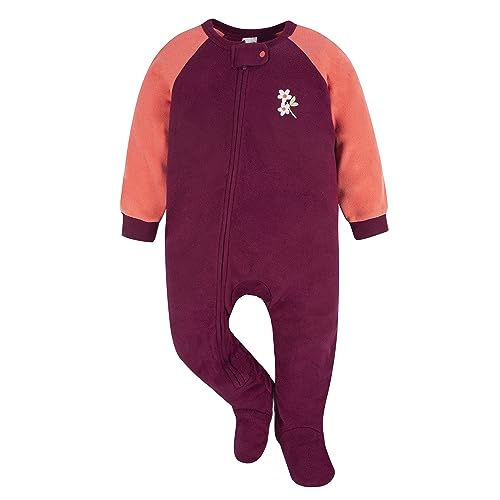 Image of Gerber Baby Girl & Toddler 2-Pack Loose Fit Fleece Footed Pajamas