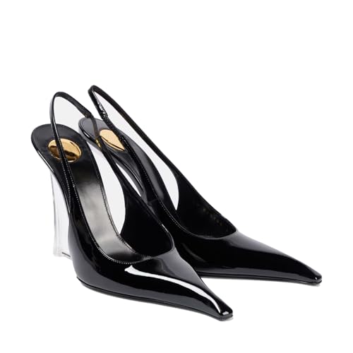 Women's Wedges Slingback High Heels Slip On Pointed Toe Back Strap Fashion Wedding Party Pumps 4 Inches