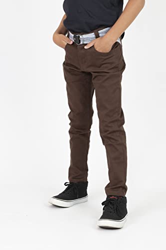 Kit Com 4 Calça Jeans Masculina Infantil Meninos (Azul Marinho, Bege, Jeans Escuro, Marrom, 10)