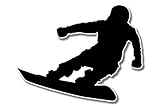 Snowboarder Silhouette Vinyl Sticker - Car Phone Helmet - Select Size