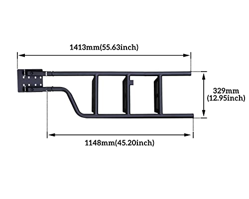 Ldetxy Foldable Pickup Truck Tailgate Ladder, Heavy Duty 45" Folding Tailgate Step Ladder With Lock Device Tailgate Ladder For Pickup Truck Universal Accessories Easy Install #TOP5
