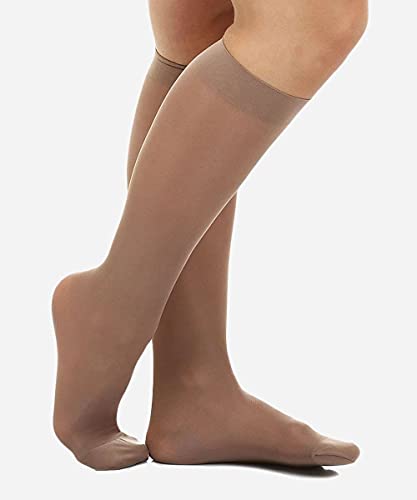 Meia 3/4 Com Ponteira Media Compressão 1671 Tamanho:M;Cor:Mel