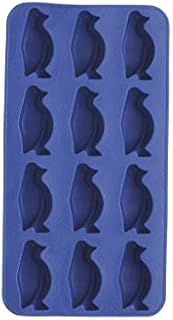 BarCraft KCBCICEPENG Silicone Ice Cube Tray with Novelty Penguin Moulds, Blue, 26 x 12cm