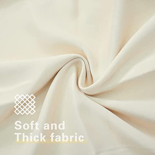 Beige Tier Curtains Room Darkening Kitchen Tiers Over Sink 30 inches Long Thermal Insulated Small Short Bathroom Half Window Treatment Set 2 Panels Grommet Top 34"x30" by LKTCOBTAC - Image 2