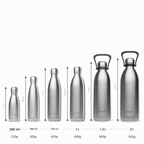 Qwetch - Bouteille Isotherme Originals Bleu Pastel 500ml - 24h Froid et 12h Chaud - Etanche & Réutilisable - Gourde inox isotherme pour Sport, Voyage, Bureau, Randonnée – vue 7